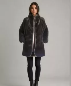 Vintage Borgessa Sears Dark Brown Faux Fur MOBWIFE Plush Coat Size 10 Mid Length - Picture 1 of 8
