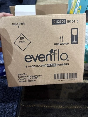 Evenflo Feeding Vented Bpa - стекло для ребенка 6 упаковок в коробке  - Изображение 1 из 3