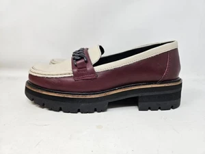 Clarks beige & red shoes ladies UK size 4 loafers moccasins ok condition - Picture 1 of 6