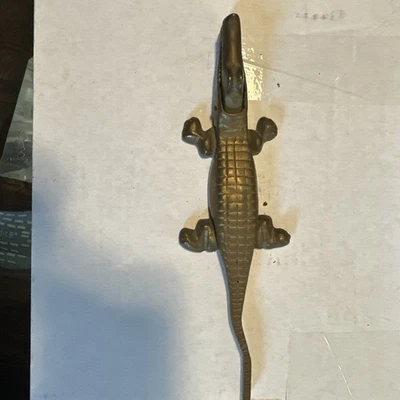 Винтажная сувенирная фигурка аллигатора из латуни 1949 Florida MCM 8 дюймов - Изображение 1 из 4
