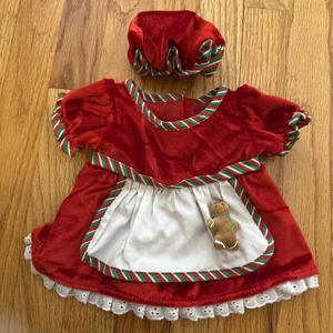 Vestido Build a Bear Mrs Claus Bastón de Caramelo Rojo + Sombrero Rojo Usado en Excelente Condición - Imagen 1 de 5
