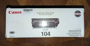 Canon 104 Black Toner Cartridge Genuine New OEM Sealed Box - Picture 1 of 6