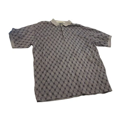 Polo de golf Gant para hombre XL negro beige mini argyle algodón manga corta clásico Foto 1 de 4