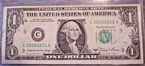 FANCY SERIAL NUMBER 1 DOLLAR OLDER BILL BIRTHDAY ANNIVERSARY FEBRUARY 11, 2026 - Picture 1 of 3
