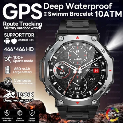 T-Rex 3 GPS Smartwatch Men Waterproof Bluetooth Call Military Sports