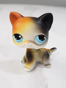 Littlest Pet Shop LPS #106 pelo corto Calico gato gatito naranja negro blanco - Imagen 1 de 5