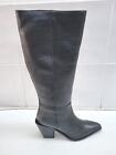 Schuh Boots Duke Leather Block Heel Knee High Boots   Black Size Uk 6 Eu 39