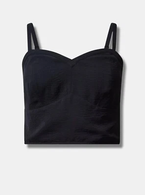 Torrid Seersucker Sleeveless Bralette Black 2 2X 18 20 #G55315 - Image 1 of 4