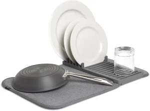 Umbra Udry Drying Mat Mini Charcoal White 20.3D x 34.3W x 5.1H centimetres - Picture 1 of 12