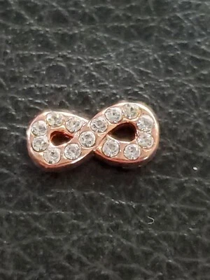 Origami Búho Oro Rosa Infinito con Dije Flotante de Cristal PARA MEDALLÓN VIVO Foto 1 de 2