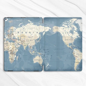 World Map Vintage Nautical Case For iPad 10.2 Air 3 4 5 Pro 9.7 11 12.9 Mini - Picture 1 of 3