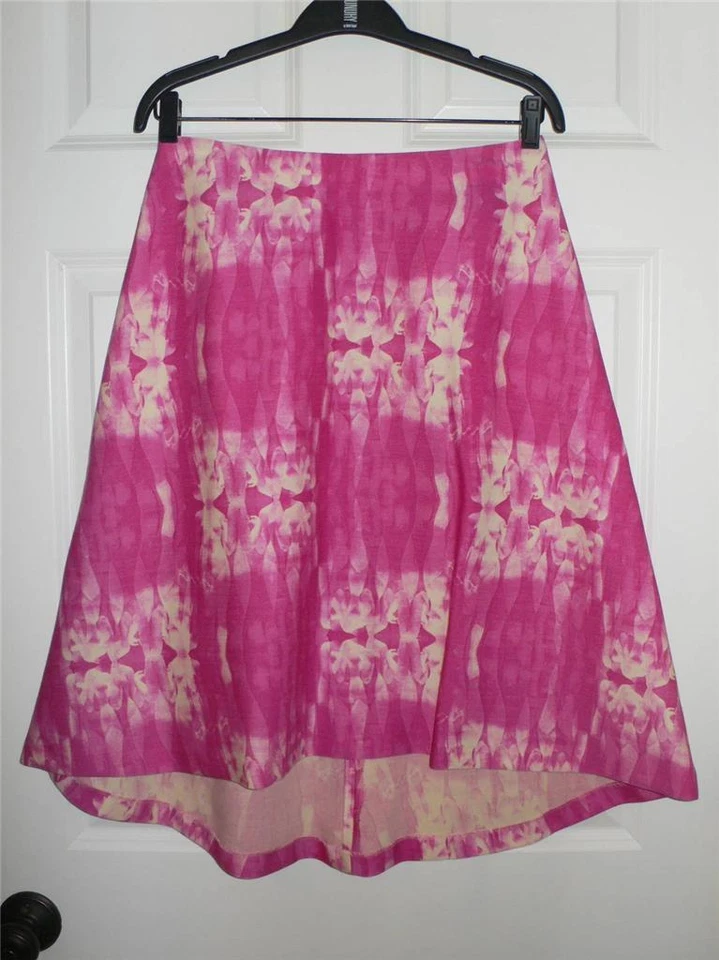 Versus Gianni Versace Pink White Printed Wool Skirt NWT It 44 US 10 - Image 1 of 1