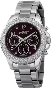 August Steiner AS8136SSPU Swiss Quartz Day Date GMT Purple Dial Womens Watch - Picture 1 of 5