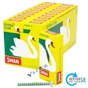 SWAN EXTRA SLIM FILTERS 20 PACK Cigarette Smoking Filter Tips 120 tips per pack - Picture 1 of 2