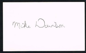 Mike Davison (d. 2013) signed autograph 3x5 index card Baseball Player H2414