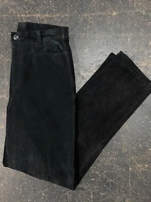 90s Vintage Sonoma Black Suede Leather Pants Size 8 - Image 1 of 4