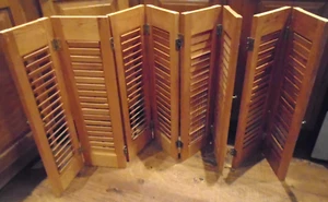 24" Tall X 14”Wide Wood Interior Louver Plantation Window Shutters - Picture 1 of 5