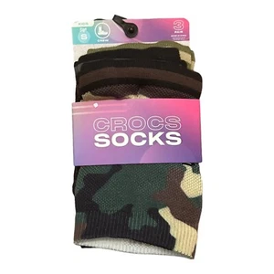 Crocs Socks Kids Size Small 3 Pairs Crew Socks Multicolor New In Package - Picture 1 of 5
