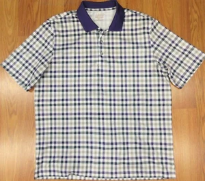 IZOD GOLF REGULAR FIT POLYESTER POLO SHIRT WHITE, PURPLE & GRAY LARGE, L - Picture 1 of 3