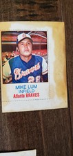1975 HOSTESS TWINKIES FULL UNCUT CARD MIKE LUM ATLANTA BRAVES REDS HAWAII # 33