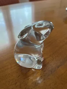 Baccarat Crystal Rabbit/Bunny Figurine Clear Glass 3" Paperweight, France,signed - Picture 1 of 6