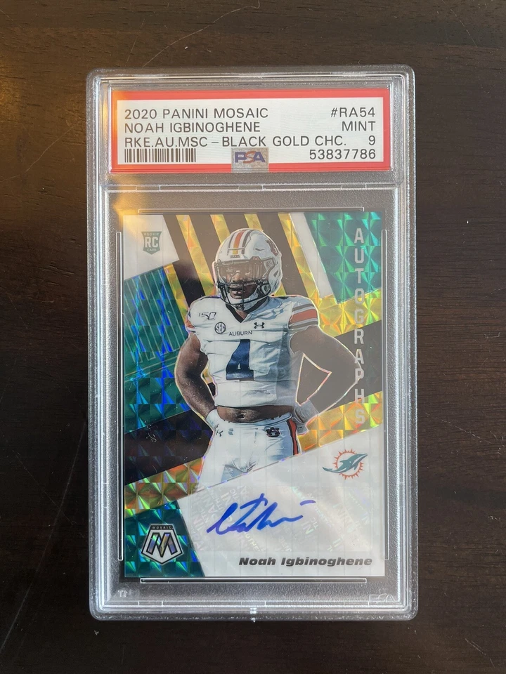 2020 Panini Mosaic Noah Igbinoghene Black Gold /8 Psa 9 - Image 1 of 2