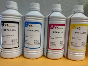 4x1000ml Refill ink for Epson T774 T664 WorkForce EcoTank ET 4500 ET 4550 - Picture 1 of 8