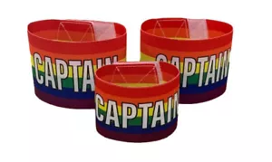 Rainbow Captain Armband with Hook & Loop Attachment - Yth/Ad/Adt XL - New - Picture 1 of 1