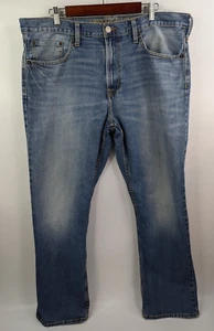 American Eagle Men’s 38x32 Relaxed Straight Flex Fit Blue Distressed Jeans - Picture 1 of 14