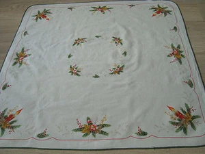 Mantel corredor de mesa de Navidad vintage de Alemania Occidental con muérdago de Navidad - Imagen 1 de 12