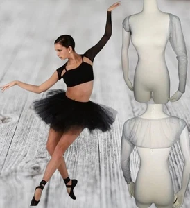 Abstract SHRUG GRAY Child 6x7 Dance Costume Sheer Bolero Cardigan Ballet New - Picture 1 of 9