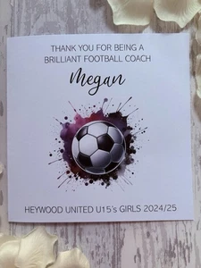 Personalised Football Coach Card, Thank You Card, Football Manager, Football - Picture 1 of 3