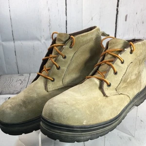 Vintage Hush Puppies boots Sz 10.5 Terminal Mahogany Rub Leather Work Lace Up - Picture 1 of 11