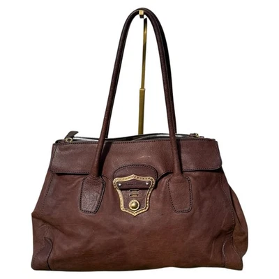 Bolso Mujer Miu Miu Cuero Marrón Hombro Vintage Doble Cremallera Foto 1 de 4