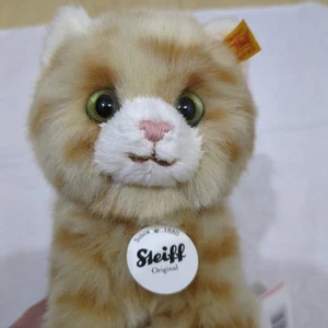 Plush Toy Steiff Brown Cat Stuffed with Tag - Picture 1 of 6