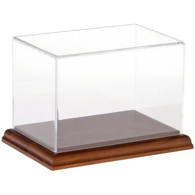 Plymor Clear Acrylic Display Case with Hardwood Base, 6" W x 4" D x 4" H - Image 1 of 2