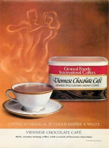 Magazine Print Ad General Foods Int'l Coffee 1992 Vinennese Chocolate Cafe Waltz - Picture 1 of 1
