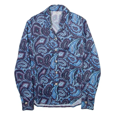 KAREN MILLEN Womens Shirt Blue Paisley Long Sleeve UK 10 - Image 1 of 4