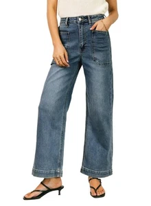 Baggy Jeans for Women Trendy High Waisted Stretchy Wide Leg Denim Pants Pruss... - Picture 1 of 7