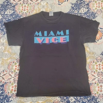 Miami Vice T Shirt Universal Studios 1980s Vintage Neon Style South Beach vibes - Image 1 of 3