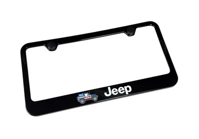 Jeep American Flag Black Plastic License Plate Frame (Licensed) - Image 1 of 4