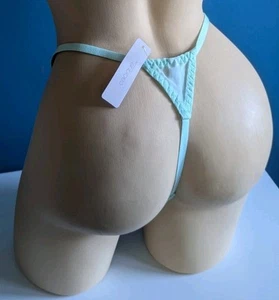 Vtg Cacique Lane Bryant SILK Mint Green Thong G-String Panties 18/20 Underwear  - Picture 1 of 4