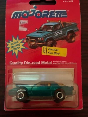 MAJORETTE NO.293 PONTIAC GREEN FIREBIRD #19 Hood SERIE 200/2-HARD TO FIND - Image 1 of 4