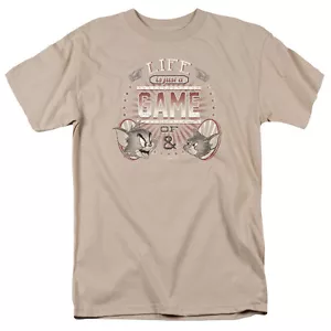 TOM AND JERRY LIFE IS A GAME Licensed Adult Men's Graphic Tee Shirt SM-3XL - Picture 1 of 2
