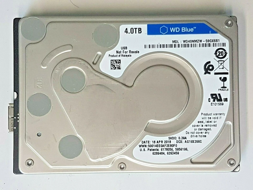 WD40NMZW-59GX6S1 Dcx AG19X266C Sn WX21Dxxxxxxxx 18 Apr 2018 Product of Malaysia - Image 1 of 1