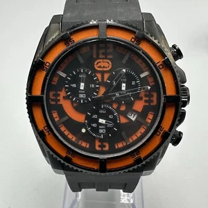 Ecko by Marc Ecko Watch Men Black Orange Chronograph Date 47MM New Battery 10" - Picture 1 of 11