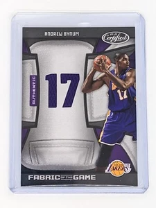 2009-10 Certified Fabric of the Game Jersey Number #62 Andrew Bynum /25 Lakers - Picture 1 of 2