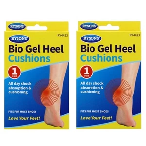 BIO GEL HEEL CUSHION GEL SOFT COMFORT UNISEX ONE SIZE FIT ALL PACK OF 2 PAIRS - Picture 1 of 5