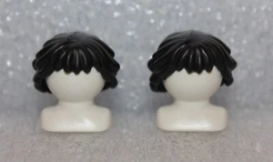Playmobil Hair 2 Wigs " Black Franzen " Viking Pirates Mann - Picture 1 of 2