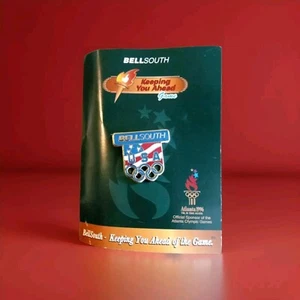 1996 Atlanta Olympics Pin Bell South Sponsor Hat Lapel - Picture 1 of 2